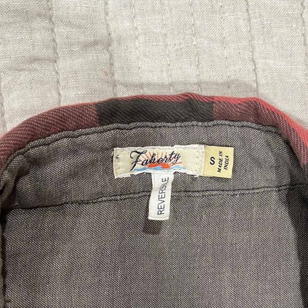Faherty Red and Black Plaid Women's Button Down Shirt - Picture 2 of 8